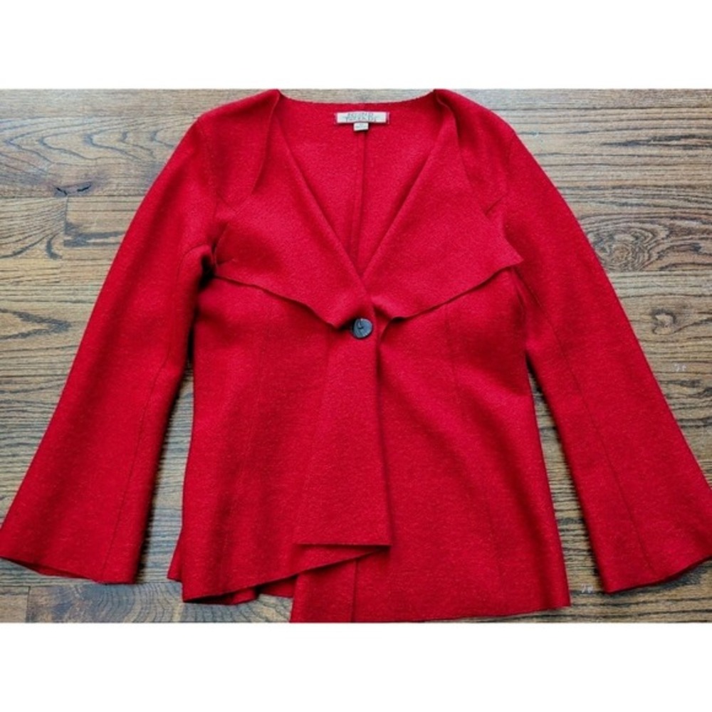 Beyond Threads‎ Felted Alpaca Wool Blend Origami Jacket Burgundy/Red Size M